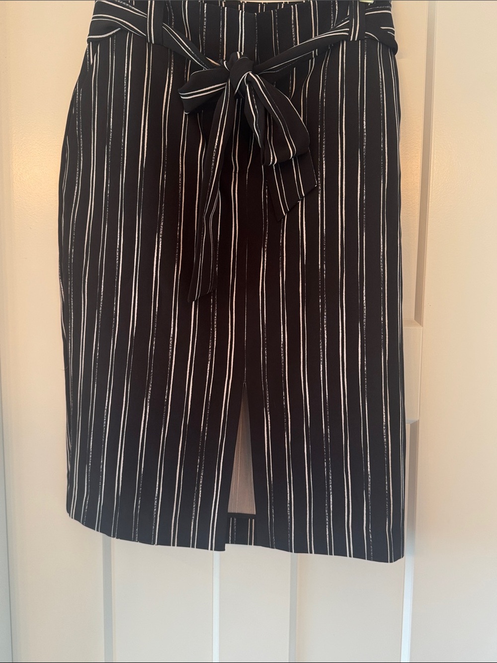 Apt. 9 Black Pinstripe Tie-Waist Pencil Skirt